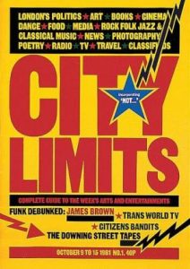 Cover for the launch issue of City Limits, October 1981.